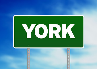 Image showing Green Road Sign -  York, England