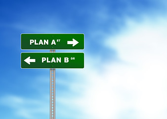 Image showing Plan A and Plan B Road Sign