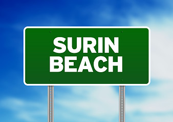 Image showing Green Road Sign - Surin Beach, Thailand