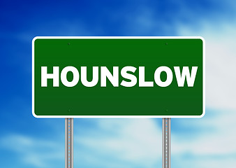 Image showing Green Road Sign -  Hounslow, England