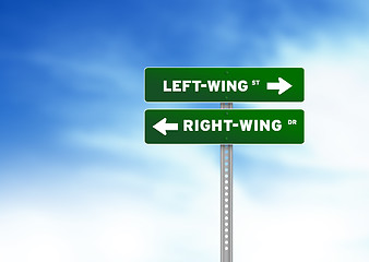 Image showing Left-Wing & Right-Wing Road Sign