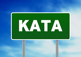 Image showing Green Road Sign - Kata, Thailand