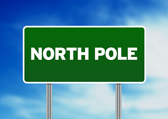 Image showing North Pole Highway  Sign