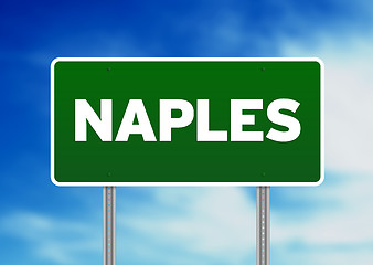 Image showing Green Road Sign - Naples, Italy