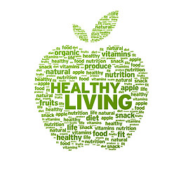 Image showing Healthy Living Apple Illustration