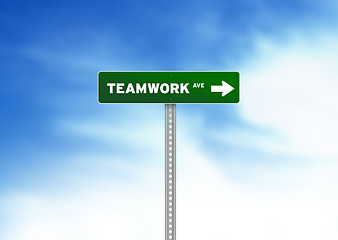 Image showing Teamwork Road Sign