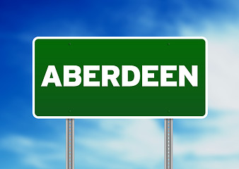 Image showing Green Road Sign -  Aberdeen, England