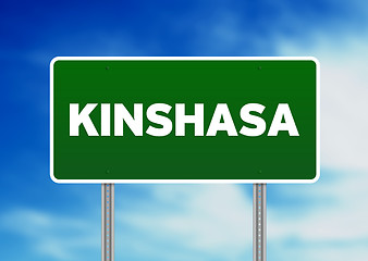 Image showing Green Road Sign - Kinshasa