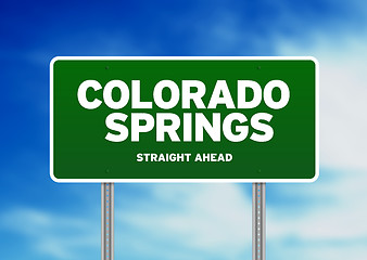 Image showing Colorado Springs, Colorado Highway Sign