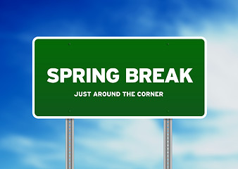 Image showing Spring Break Highway Sign