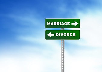 Image showing Marriage and Divorce Road Sign