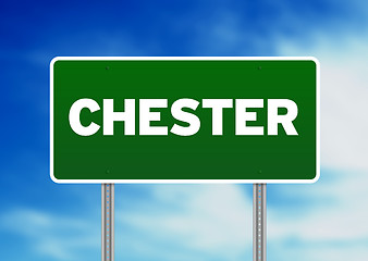 Image showing Green Road Sign -  Chester, England
