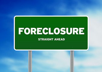 Image showing Green Road Sign - Foreclosure