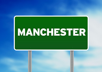 Image showing Green Road Sign -  Manchester, England