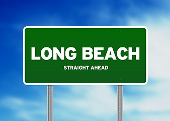 Image showing Long beach , California, Highway Sign