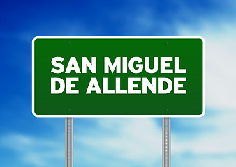 Image showing Green Road Sign - San Miguel de Allende