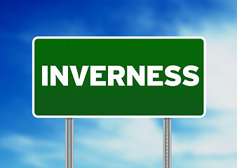 Image showing Green Road Sign -  Inverness, England