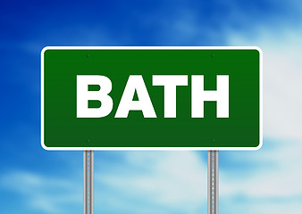 Image showing Green Road Sign -  Bath, England