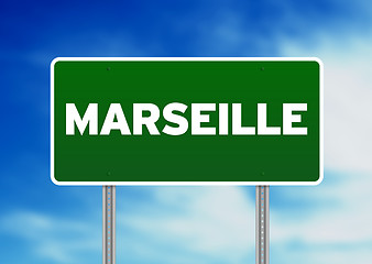 Image showing Green Road Sign -  Marseille, France