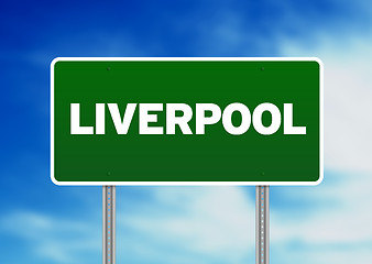 Image showing Green Road Sign -  Liverpool, England