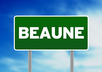 Image showing Green Road Sign -  Beaune, France