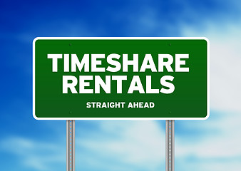 Image showing Green Road Sign - Timeshare Rentals