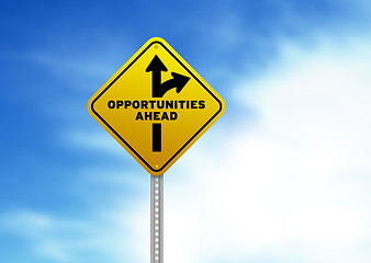 Image showing Opportunities Ahead Road Sign