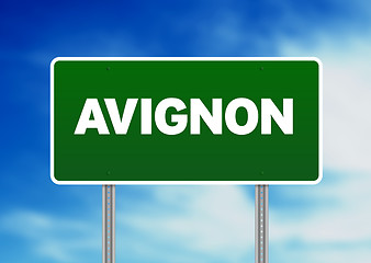 Image showing Green Road Sign -  Avignon, France