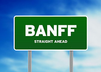 Image showing Green Road Sign - Banff