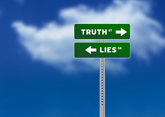 Image showing Truth and Lies Road Sign