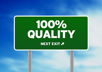 Image showing 100% Quality Road Sign
