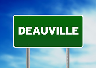 Image showing Green Road Sign -  Deauville, France