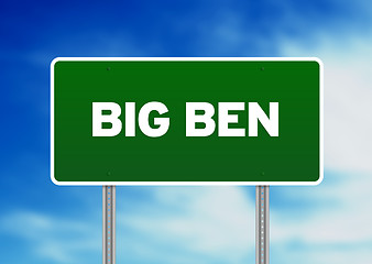 Image showing Big Ben Highway Sign