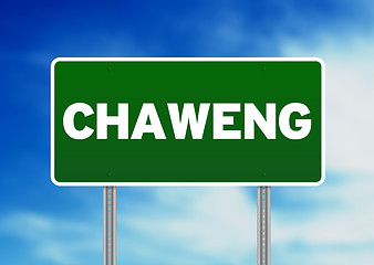 Image showing Green Road Sign - Chaweng, Thailand