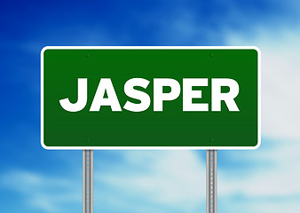 Image showing Green Road Sign - Jasper