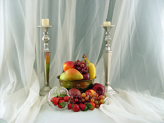 Image showing Fruit Bowl and Candlestick