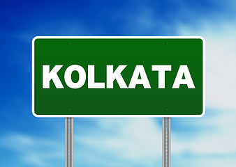 Image showing Green Road Sign - Kolkata