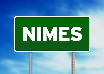 Image showing Green Road Sign -  Nimes, France