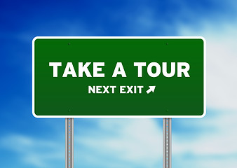 Image showing Take a Tour Highway Sign