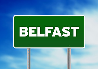 Image showing Green Road Sign -  Belfast, England