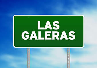 Image showing Green Road Sign - Las Galeras