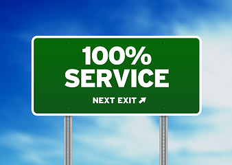 Image showing 100% Service Road Sign