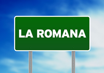 Image showing Green Road Sign - La Romana, Dominican Republic