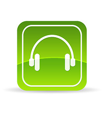 Image showing Green headphones Icon