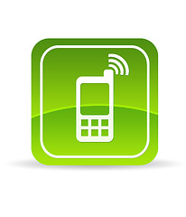 Image showing Green Mobile Phone Icon