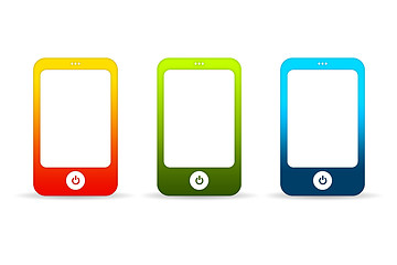 Image showing Colorful Mobile Phones