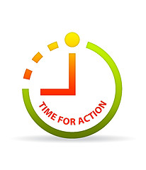 Image showing Time for action clock.