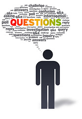 Image showing Paper Man with questions Bubble