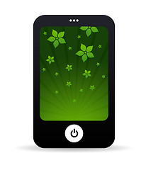 Image showing Mobile Phone with Flower background