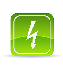 Image showing Green lightning bolt Icon